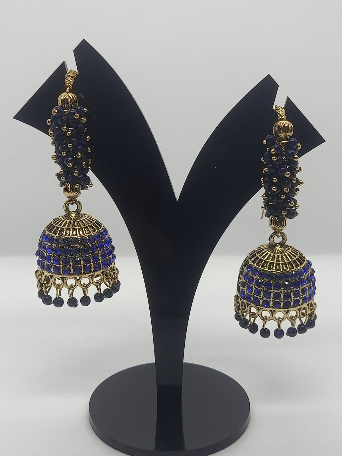 Blue Pearls Ethnic Jhumka