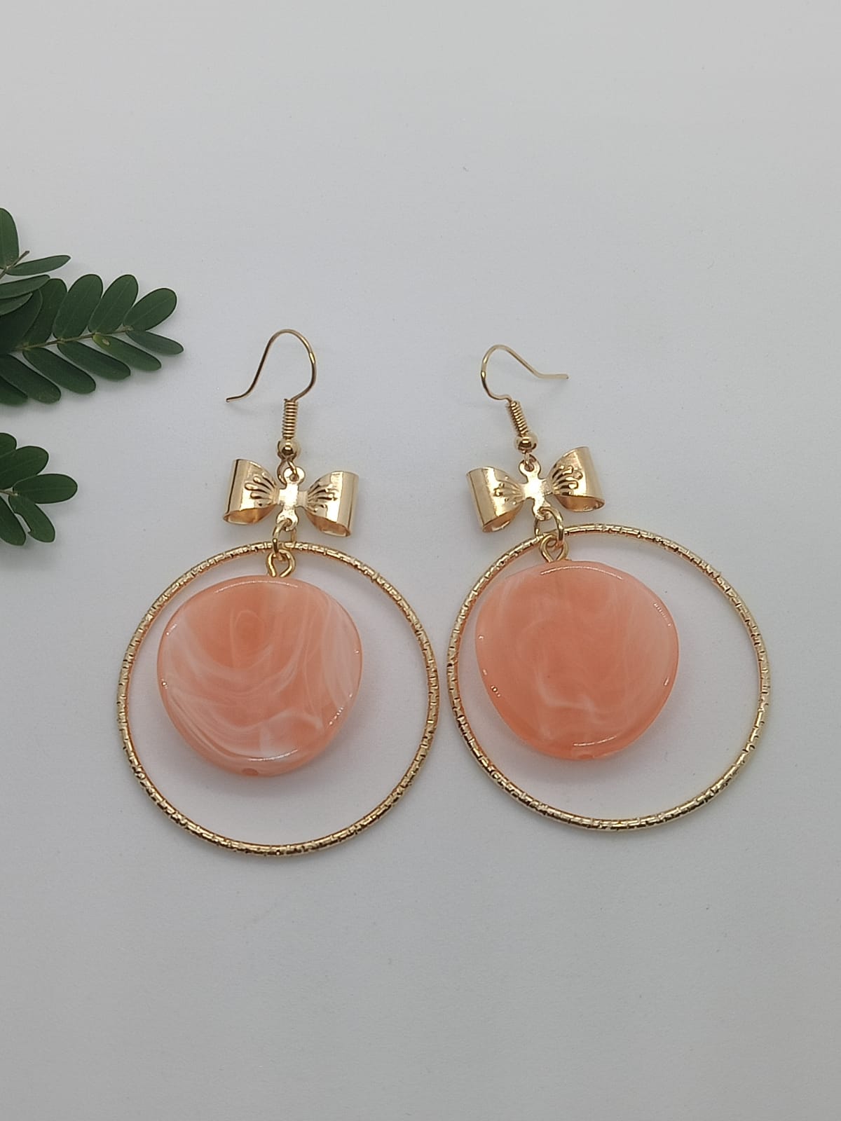 Fancy LightPink Hoop Earrings