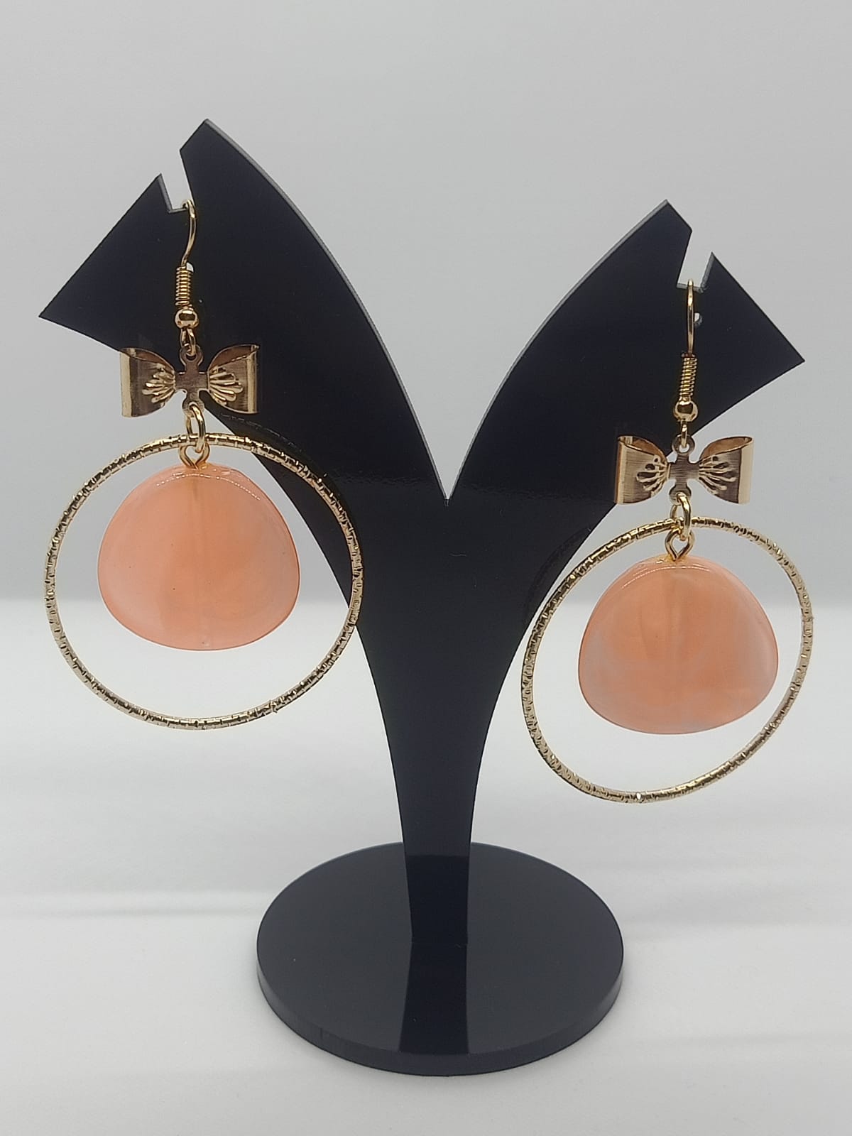 Fancy LightPink Hoop Earrings