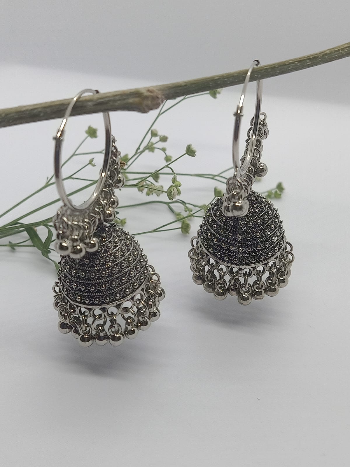 Oxidised Jhumka Bali