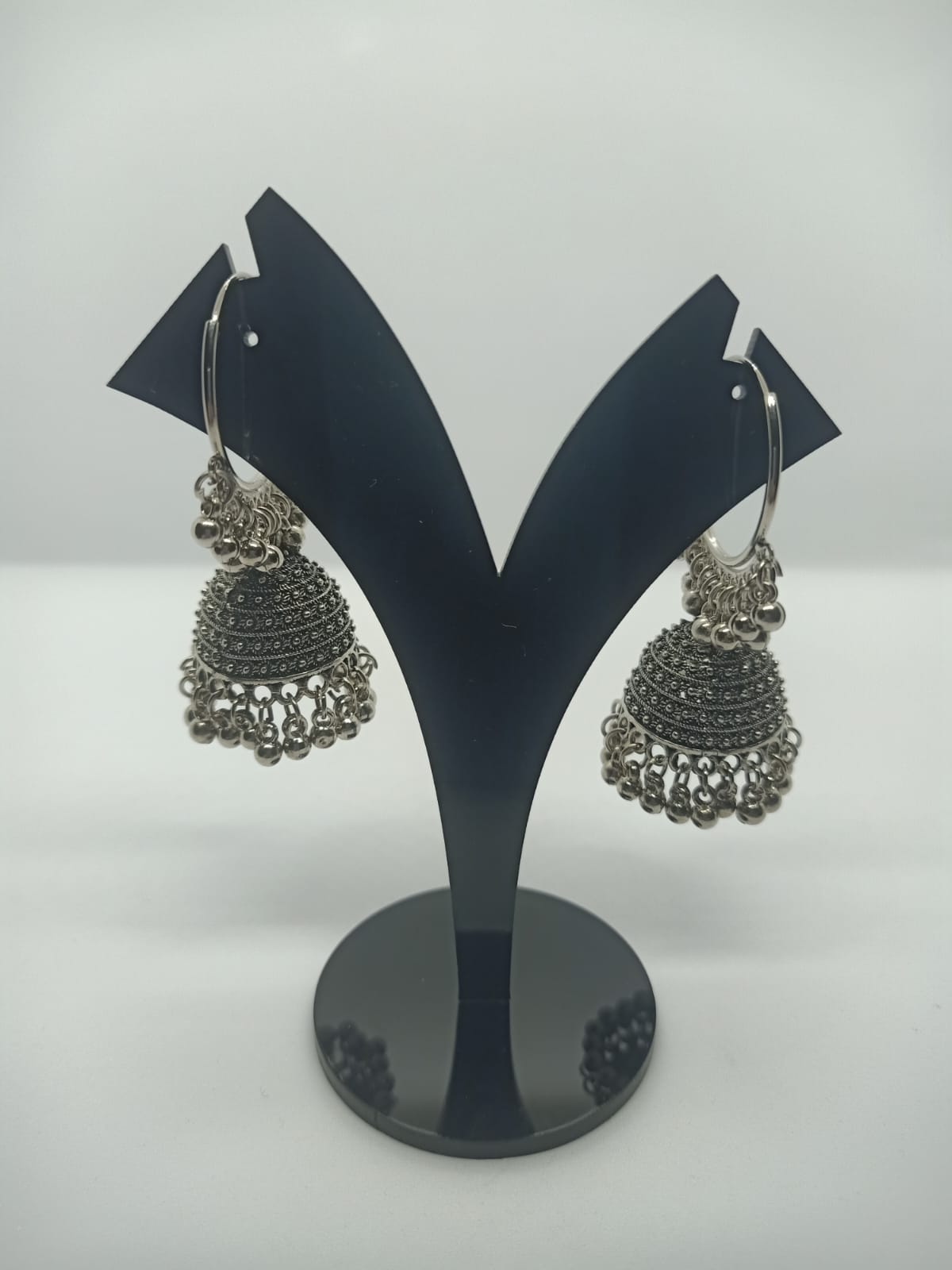 Oxidised Jhumka Bali