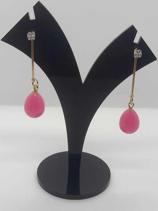 Pink Drop Earrings