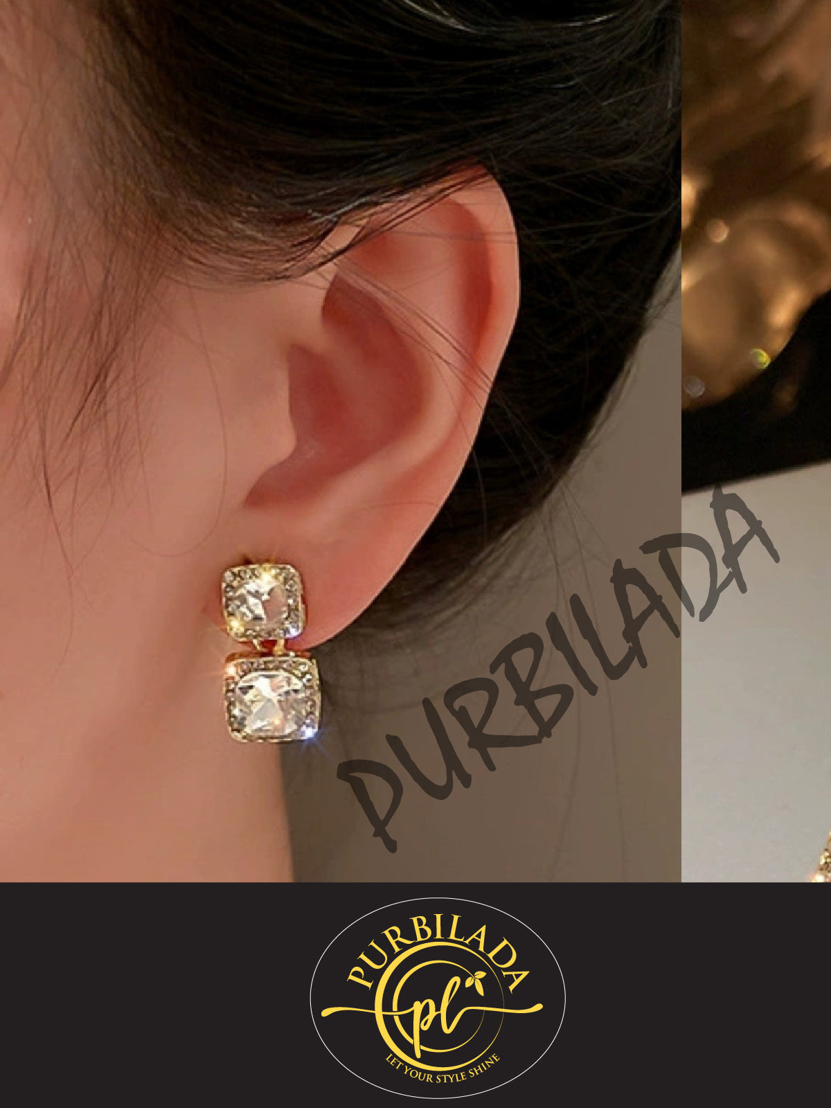 American Diamond Earrings | Purbilada