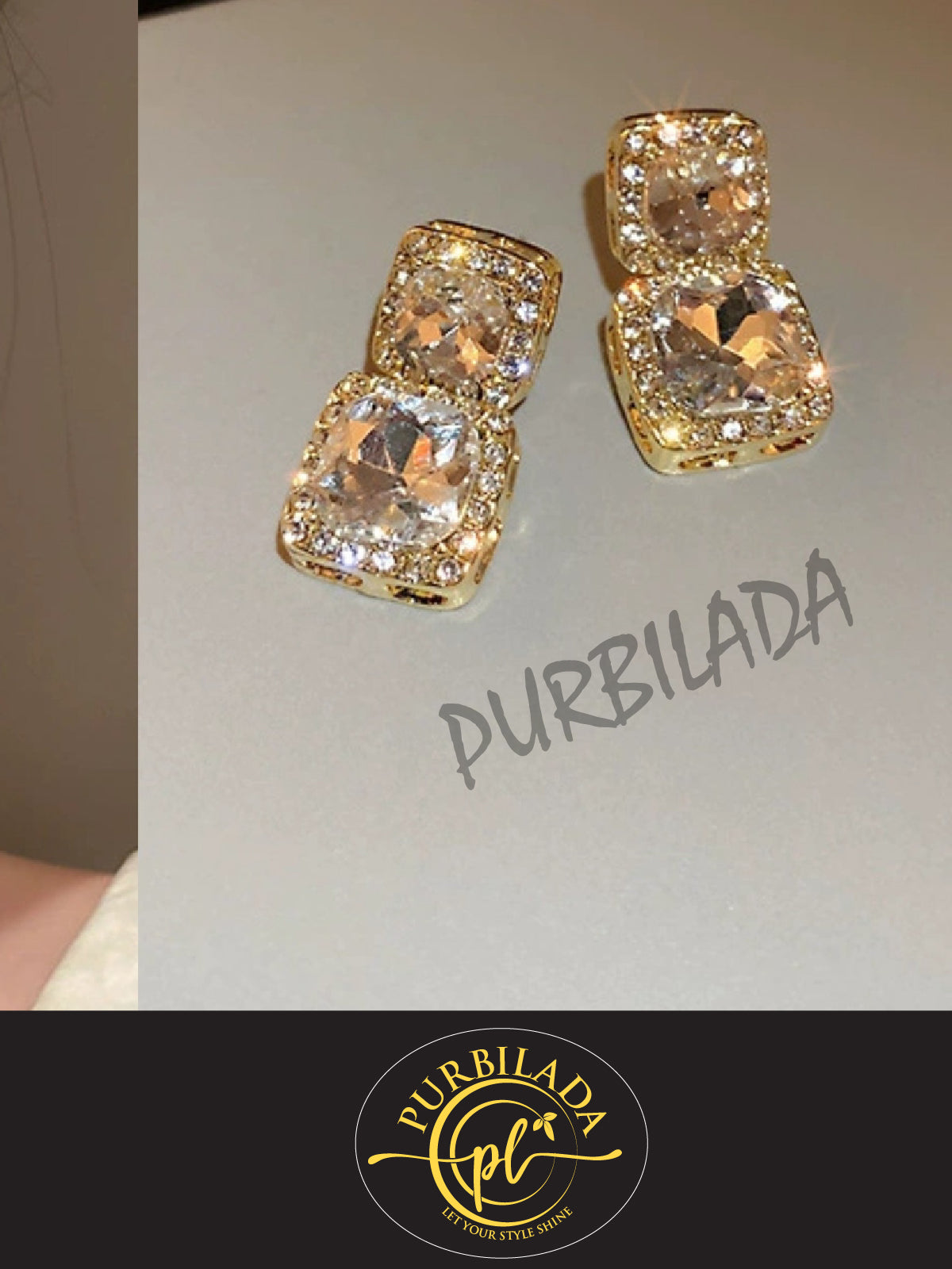 American Diamond Earrings | Purbilada