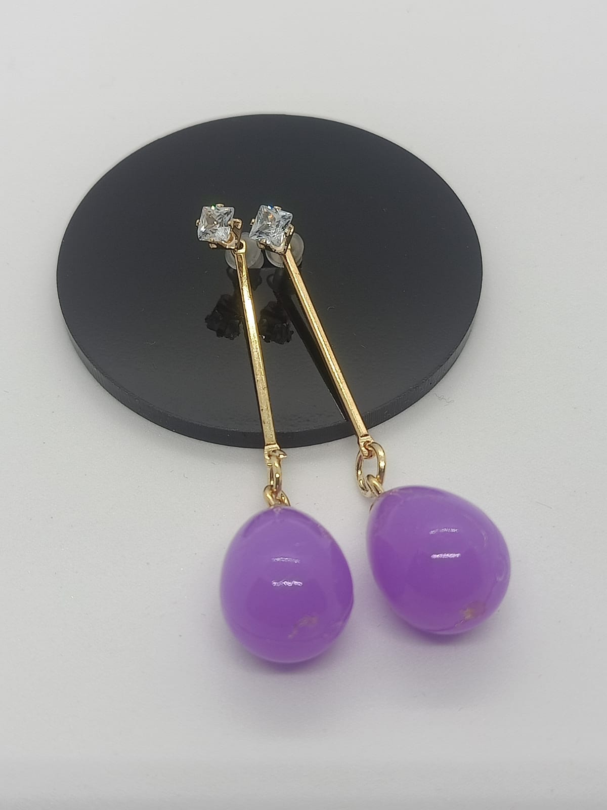 Purple Drop Earrings