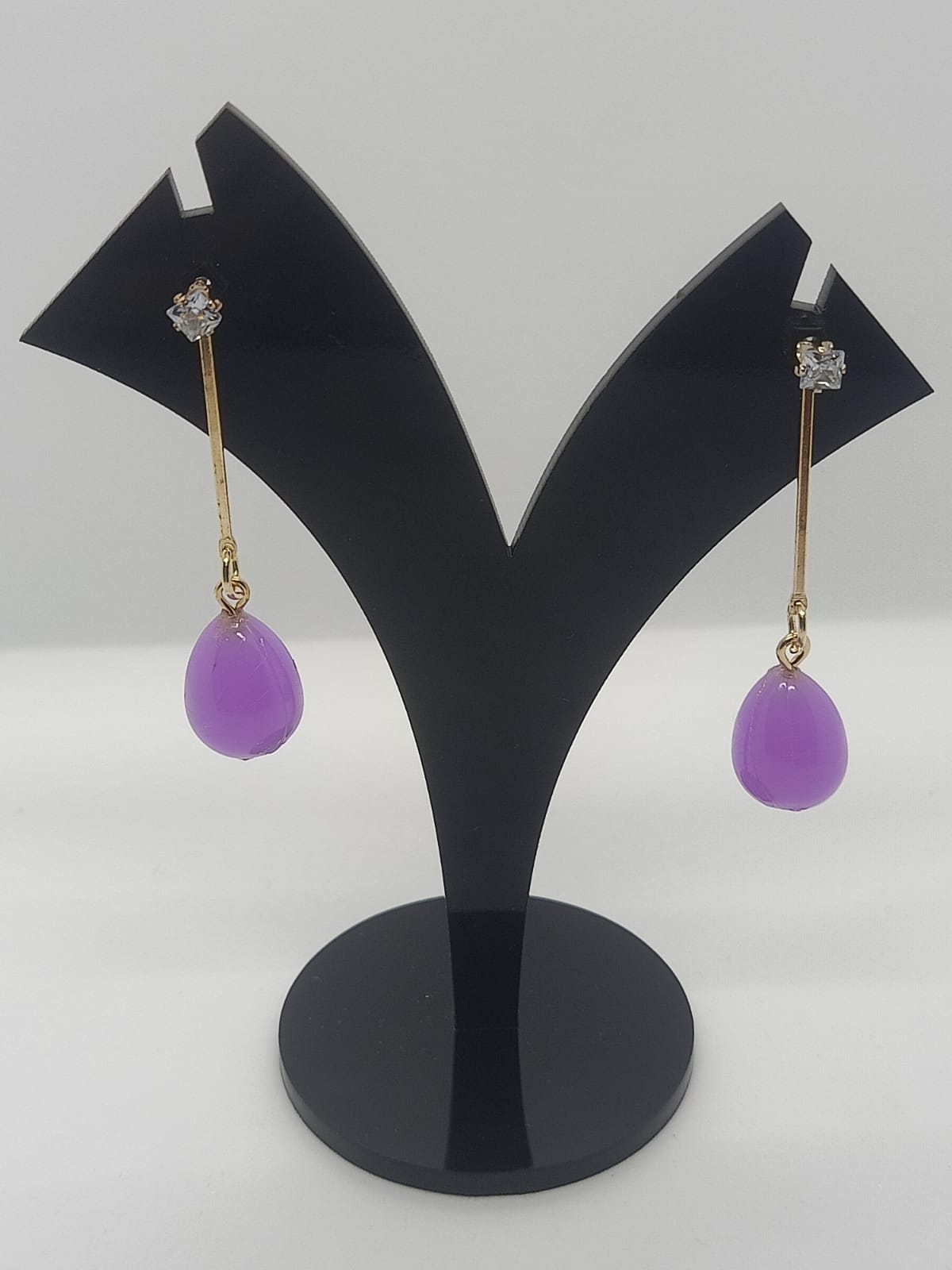 Purple Drop Earrings