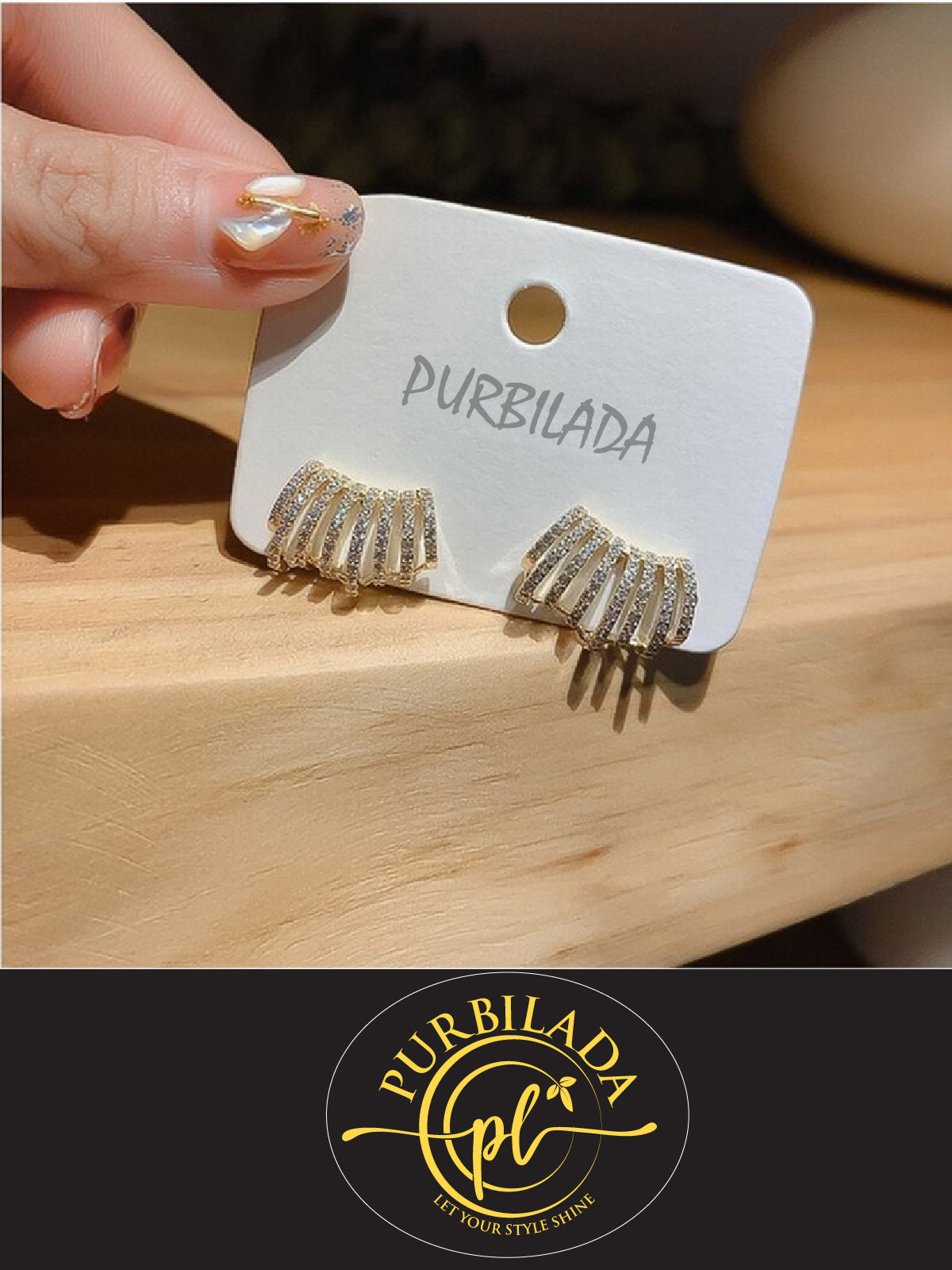 American Diamond Earrings | Purbilada