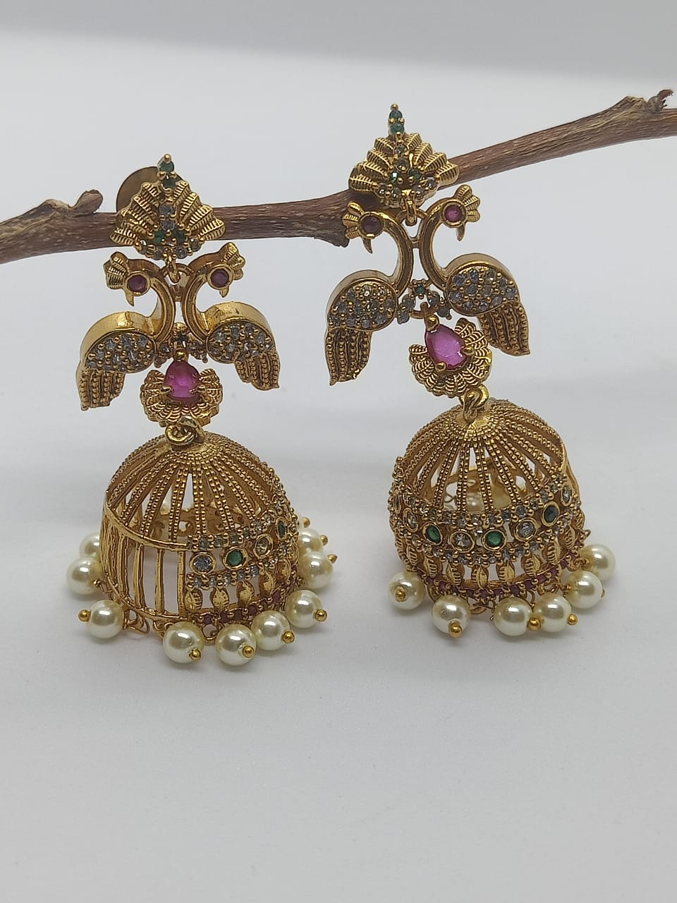 Peacock Jhumka Earrings | Purbilada